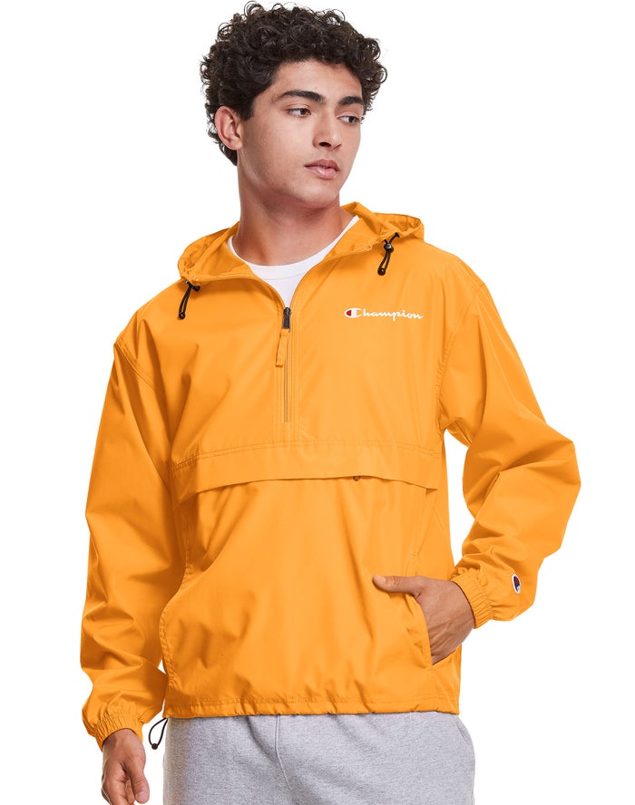 Champion Packable Script Logo Jas Heren - Geel - Belgie 9046ROCQK